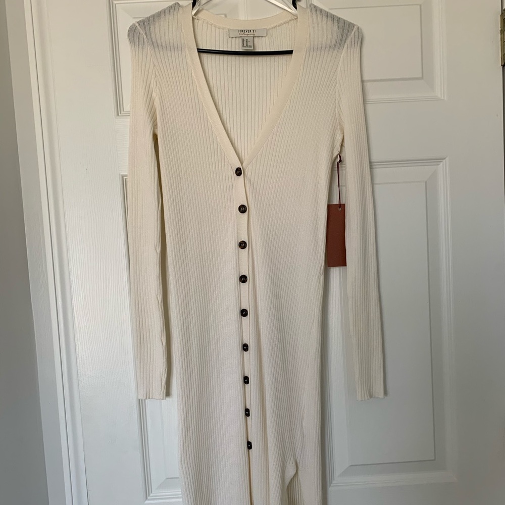 Forever 21 button up dress with a slit